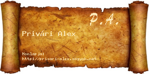 Privári Alex névjegykártya